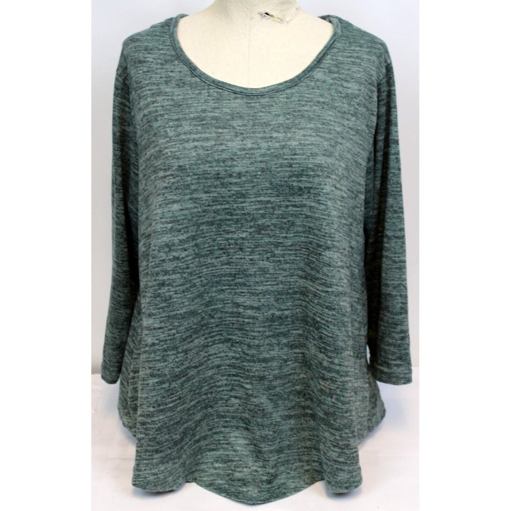 Jon & Anna Women's Shirt sz XL Heather Teal Blue Green Soft Comfort Winter